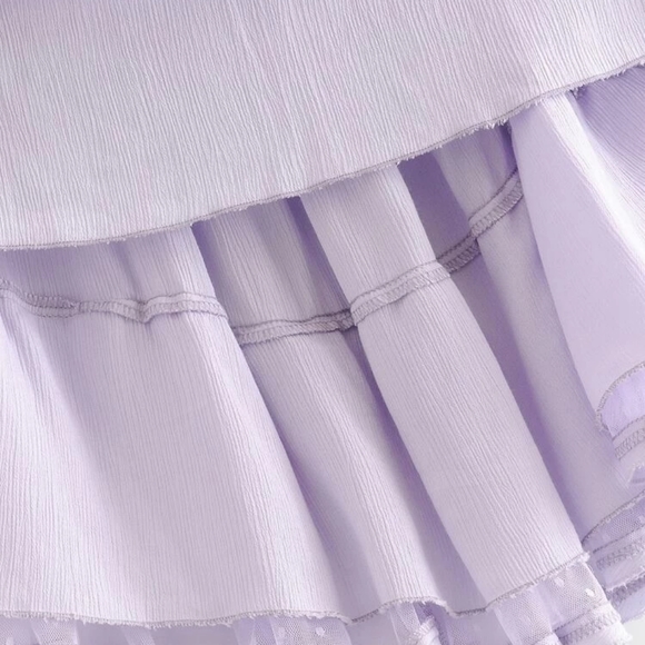 Lilac / Lavender Purple Boho Halter Dress - Picture 7 of 16